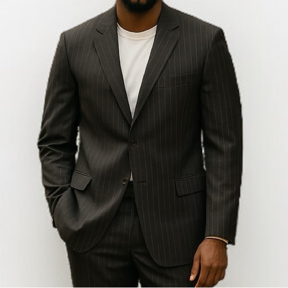 Versace Collection Wool Pinstripe Blazer